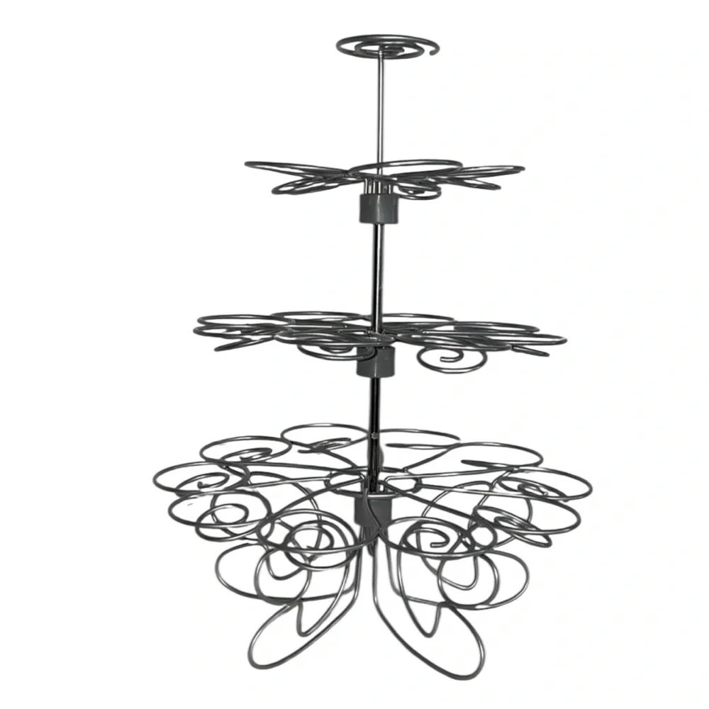 WILTON Cupcakes ‘N More Mini Dessert Stand Silvertone Metal